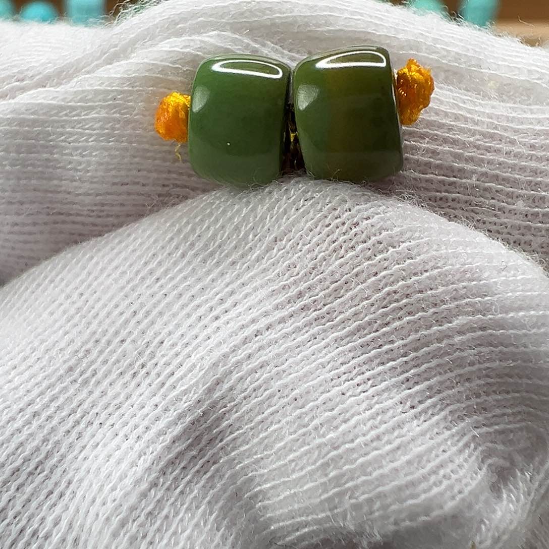 绿松石直切对珠未镶嵌