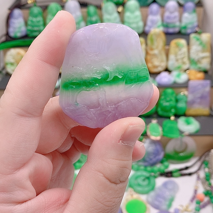 翡翠银S925镶嵌吊坠(赠链)