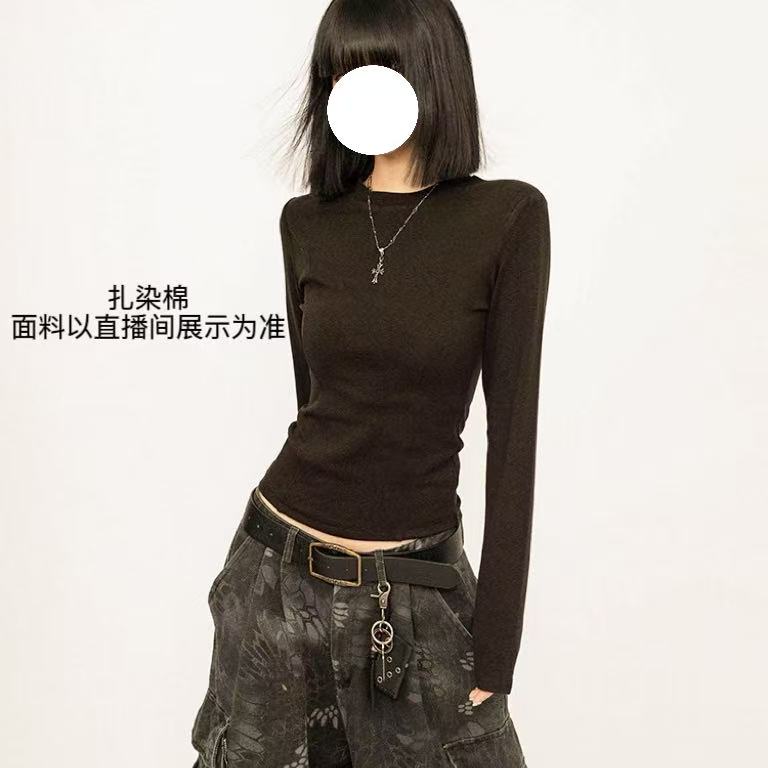 【扎染棉】高弹力修身上衣女