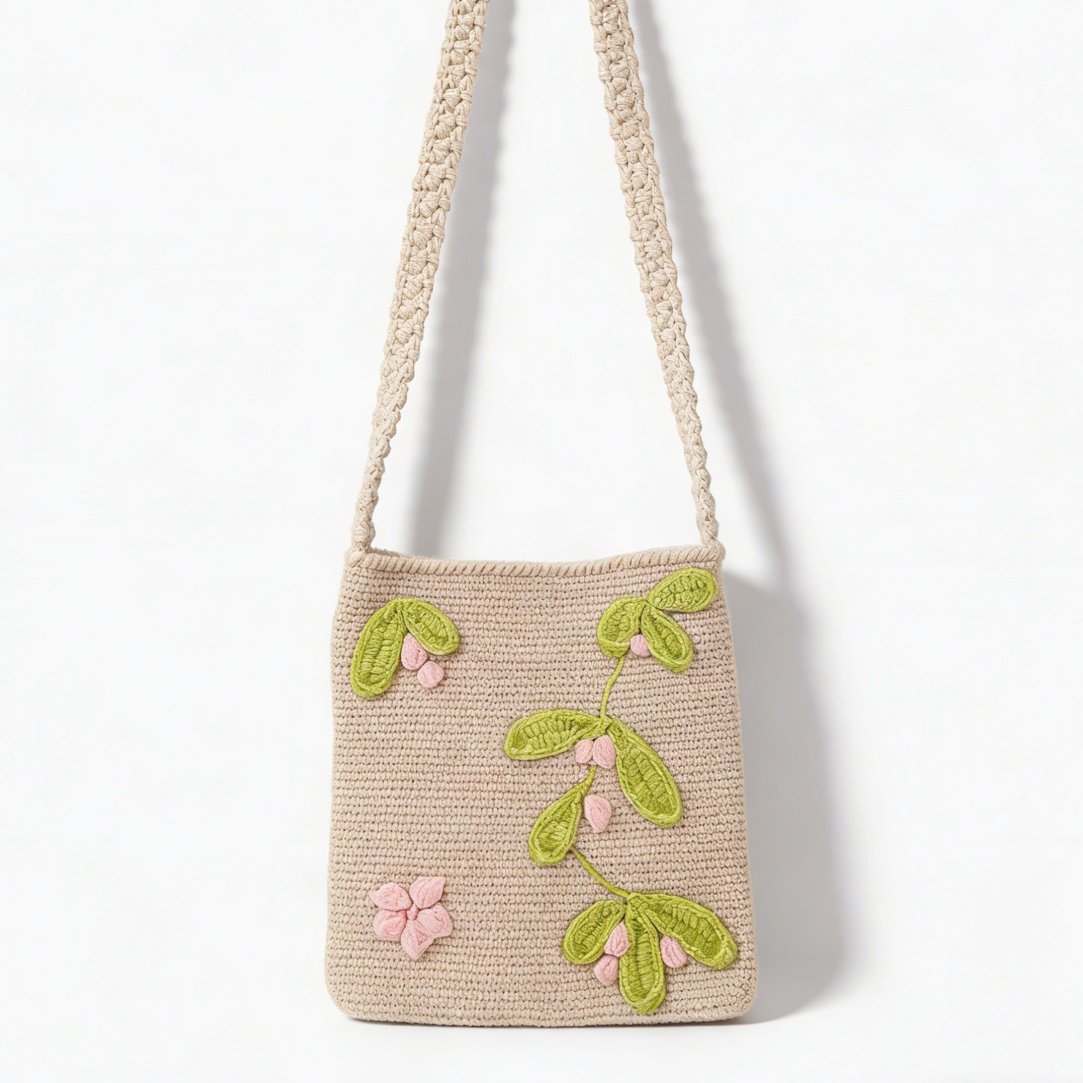 美拉德复古风格编织单肩包时尚百搭通勤用手工DIY包成品