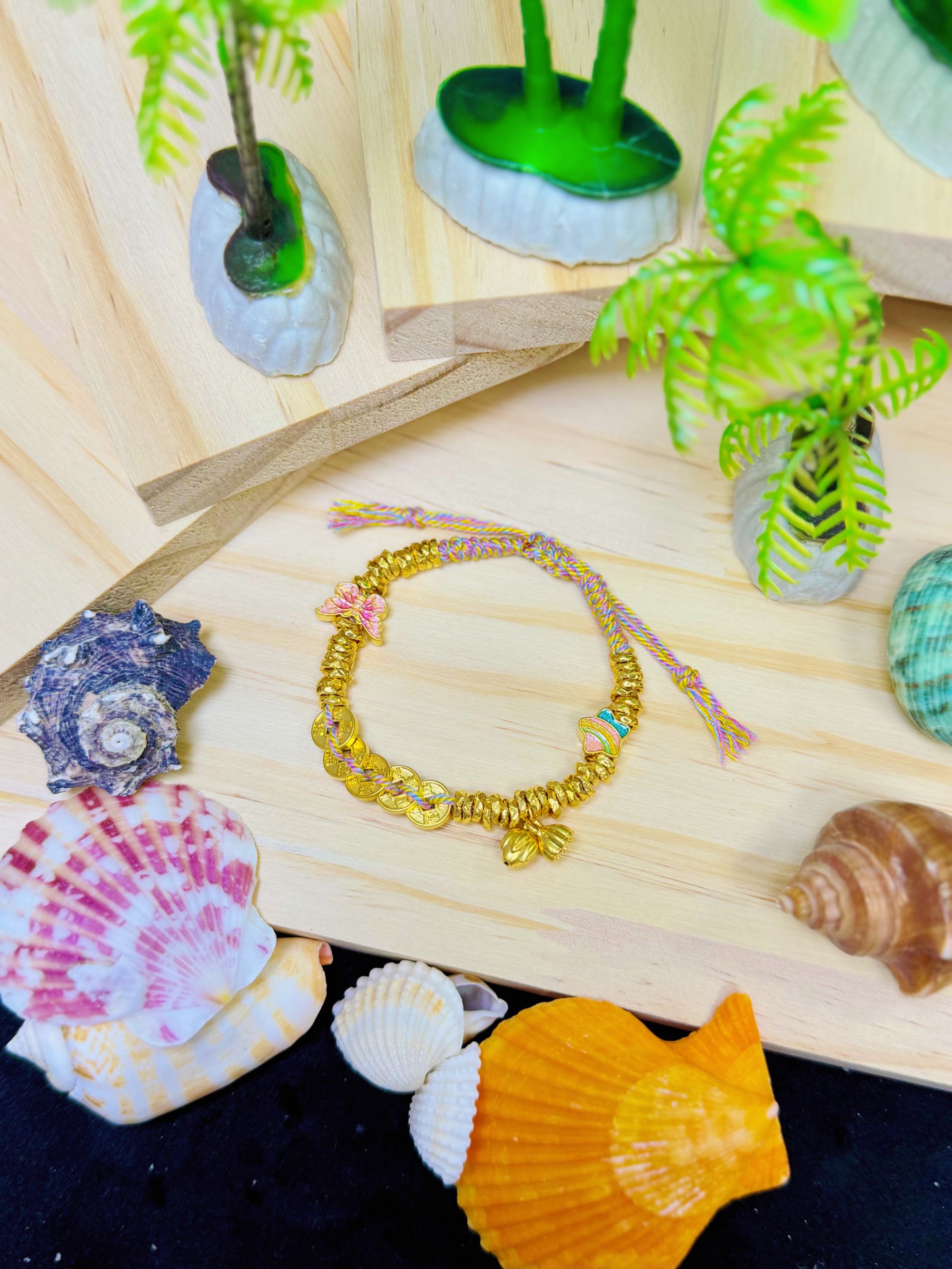 足金999蝴蝶两世欢手串