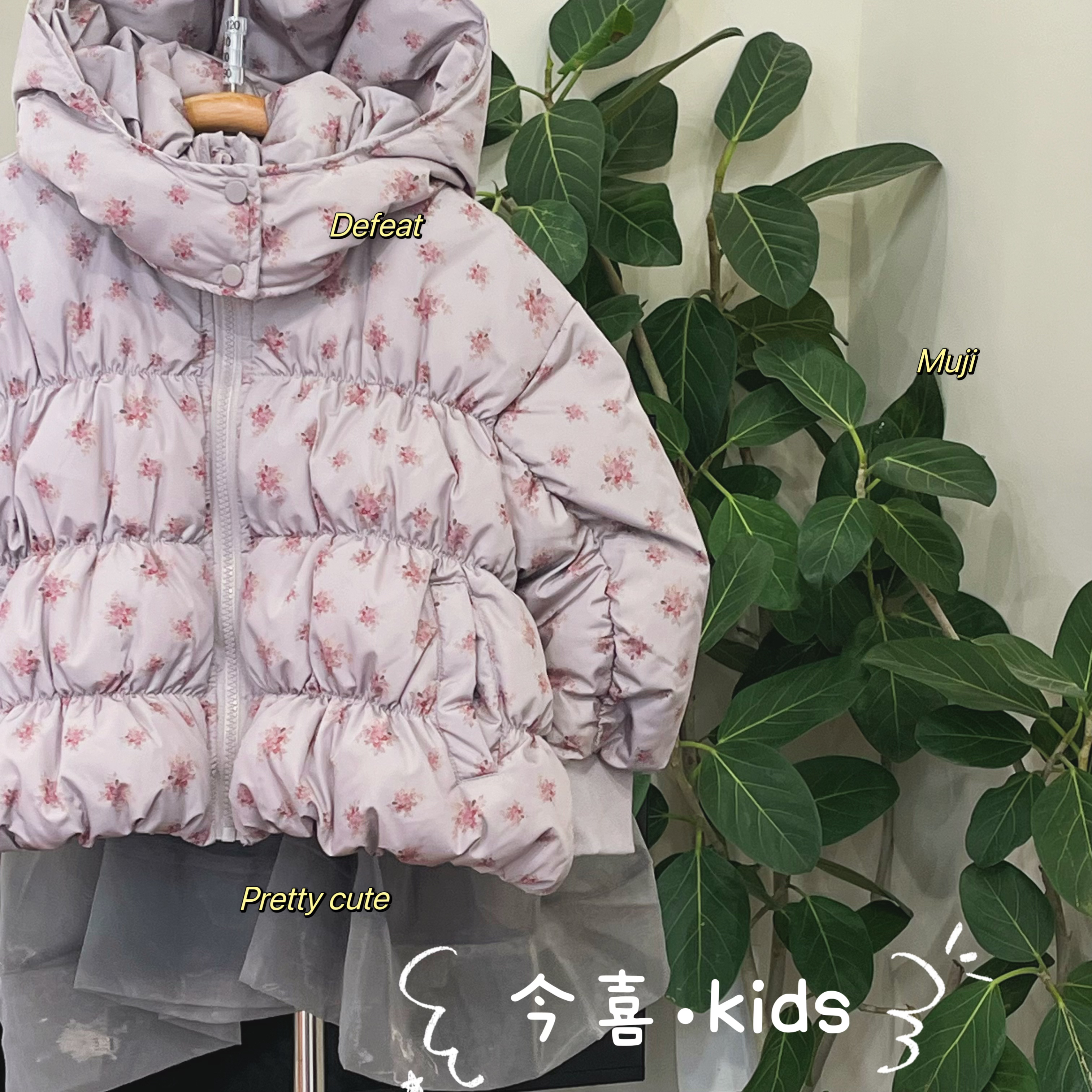 韩版碎花羽绒服女童90-130码