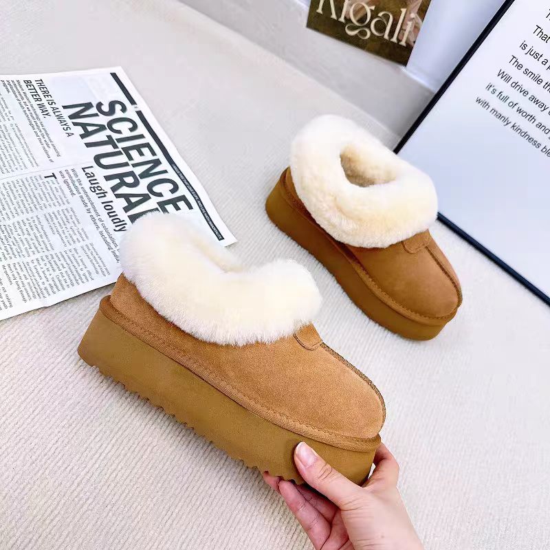 塔茨特厚底时尚女鞋女款冬季羊皮毛雪地靴冬季时尚雪地靴保暖