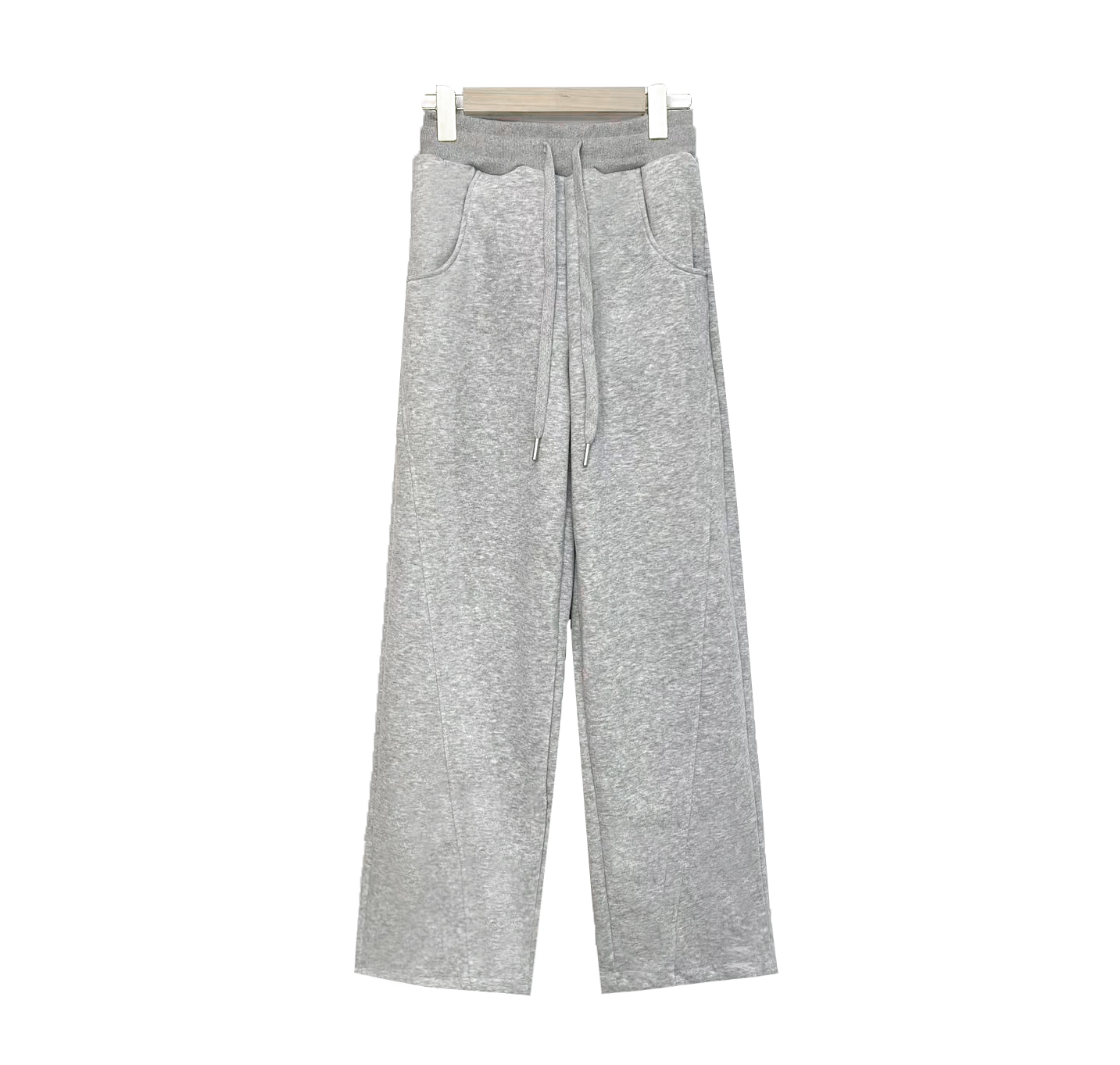 春季时尚休闲弯刀灰色宽松运动裤100%棉2025新款