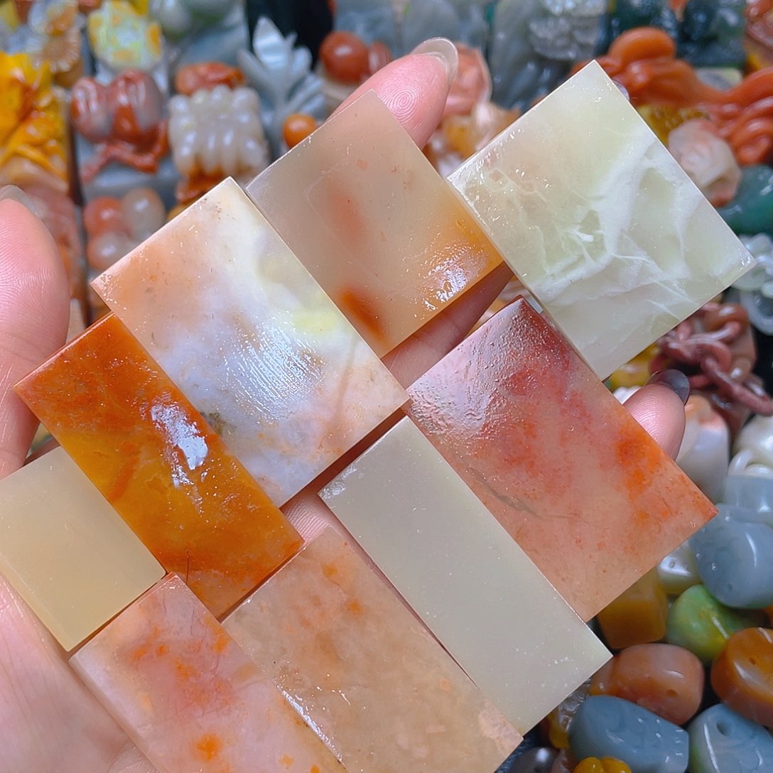 青田石印石片片一组