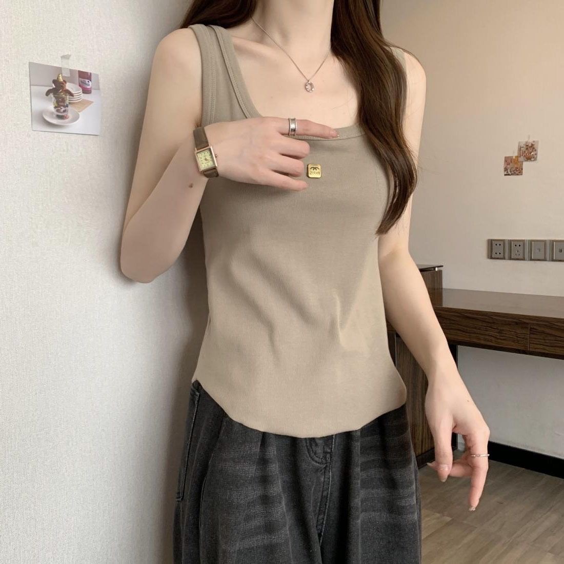 如愿家19时尚百搭显瘦通勤短款修身宽松打底夏季外穿ins韩版