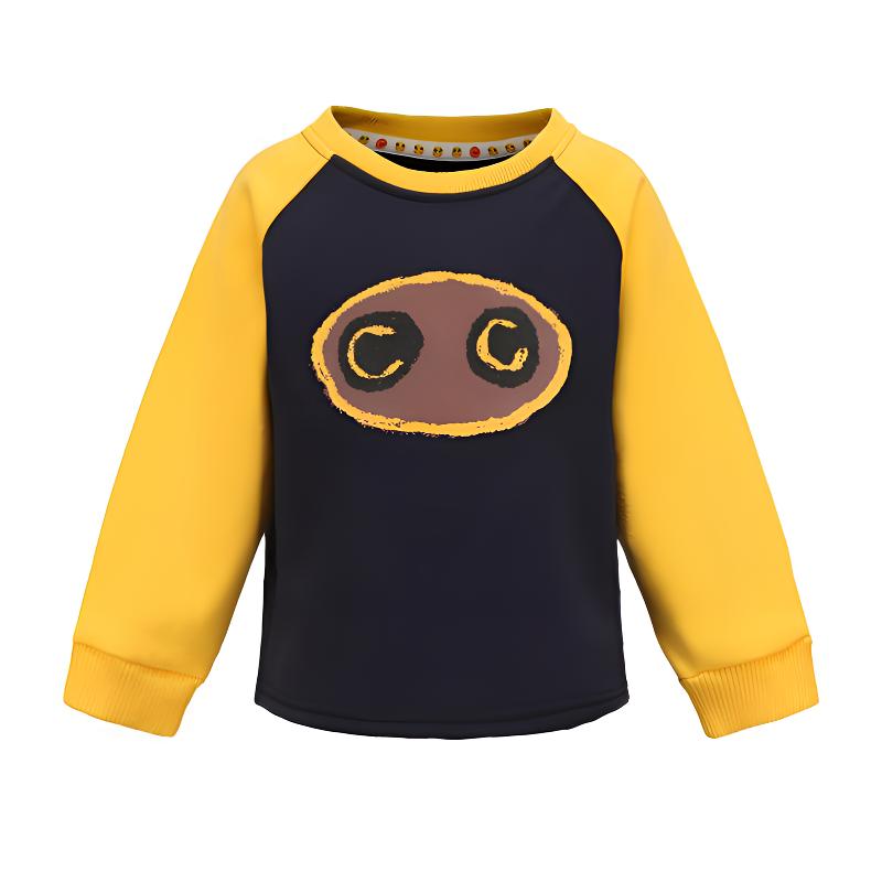 CLAN-C【粒粒酱】冬季亲肤绒加厚潮流卡通加厚圆领卫衣T250