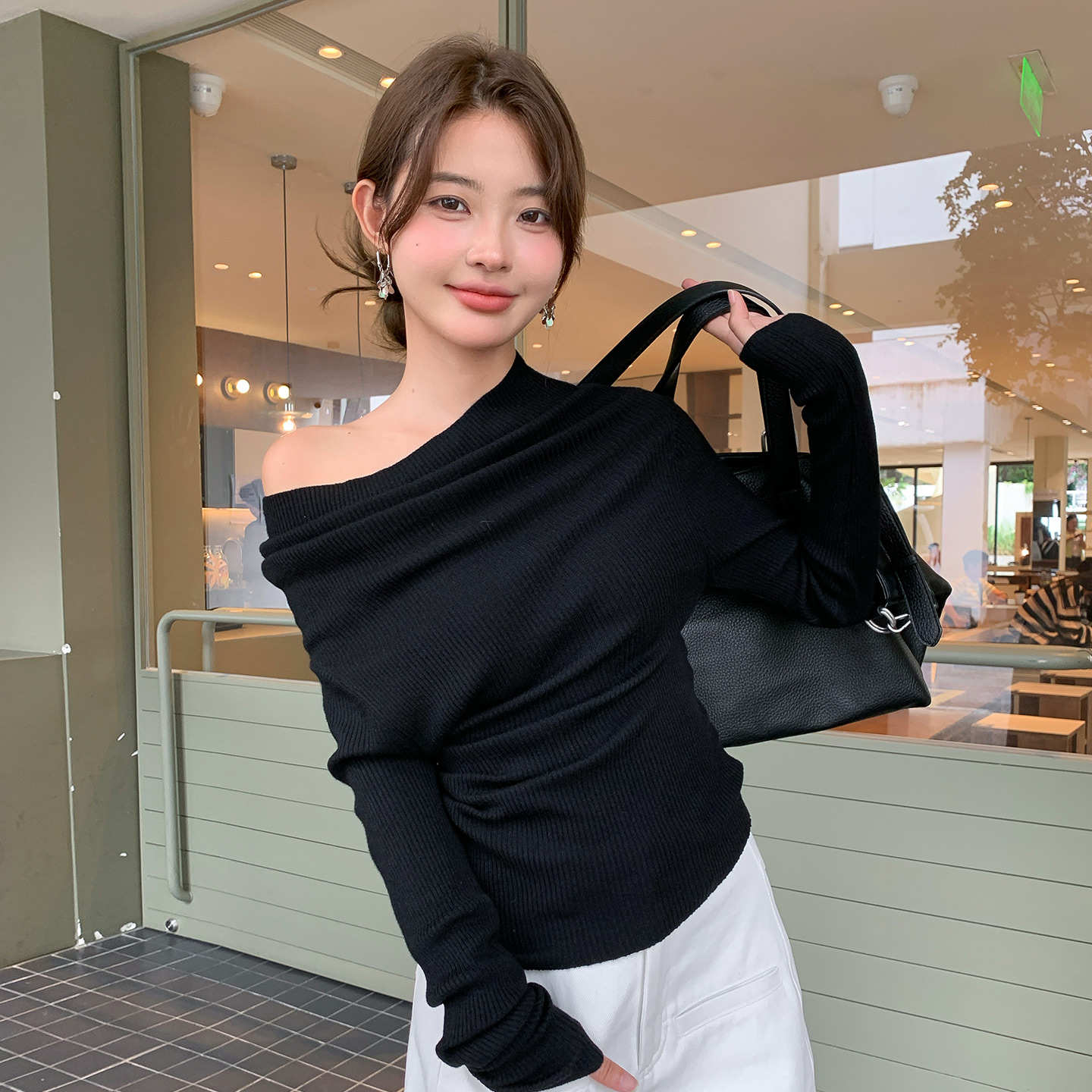 【尔给】秋季纯欲显瘦针织毛衣女韩版纯色套头百搭洋气上衣