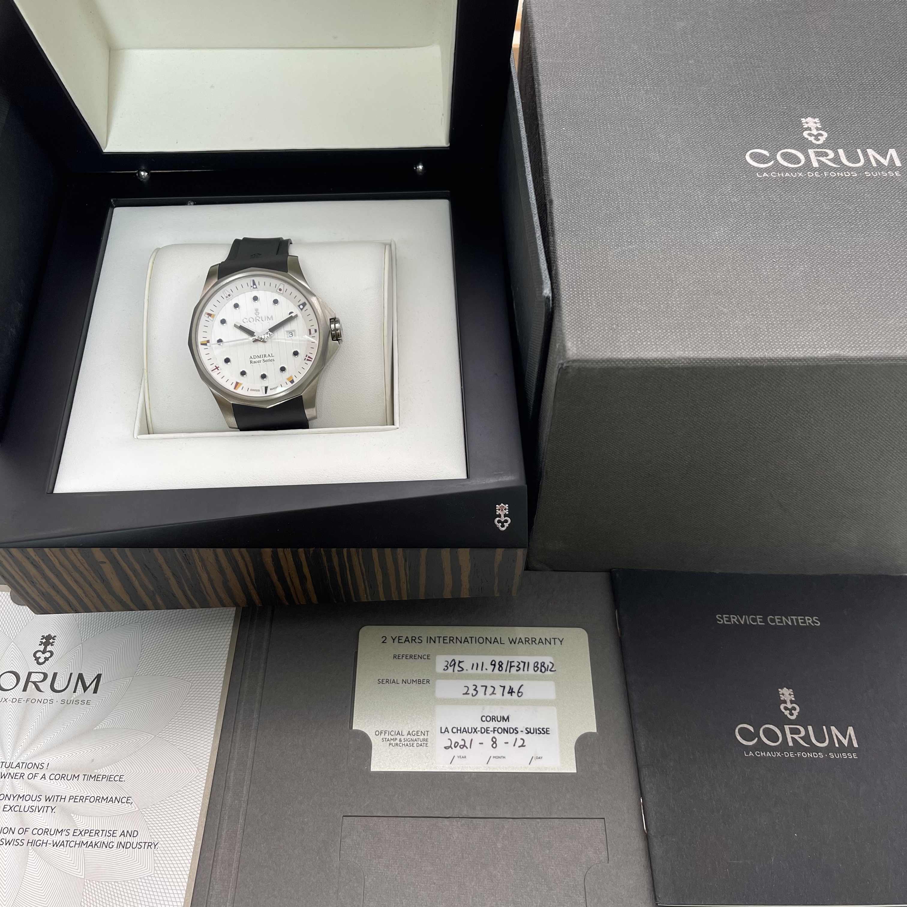 95新 CORUM/昆仑表 海军上将/A83420/自动机械/47mm/全套