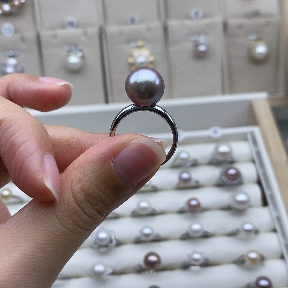 跳***菜淡水珍珠戒指未镶嵌