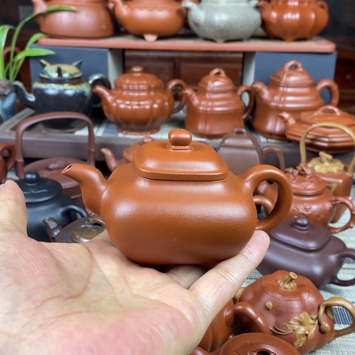 茶壶紫砂四方传炉160-220cc原矿赵庄朱泥特价