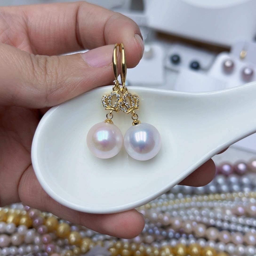 淡水珍珠耳饰银S925镶嵌