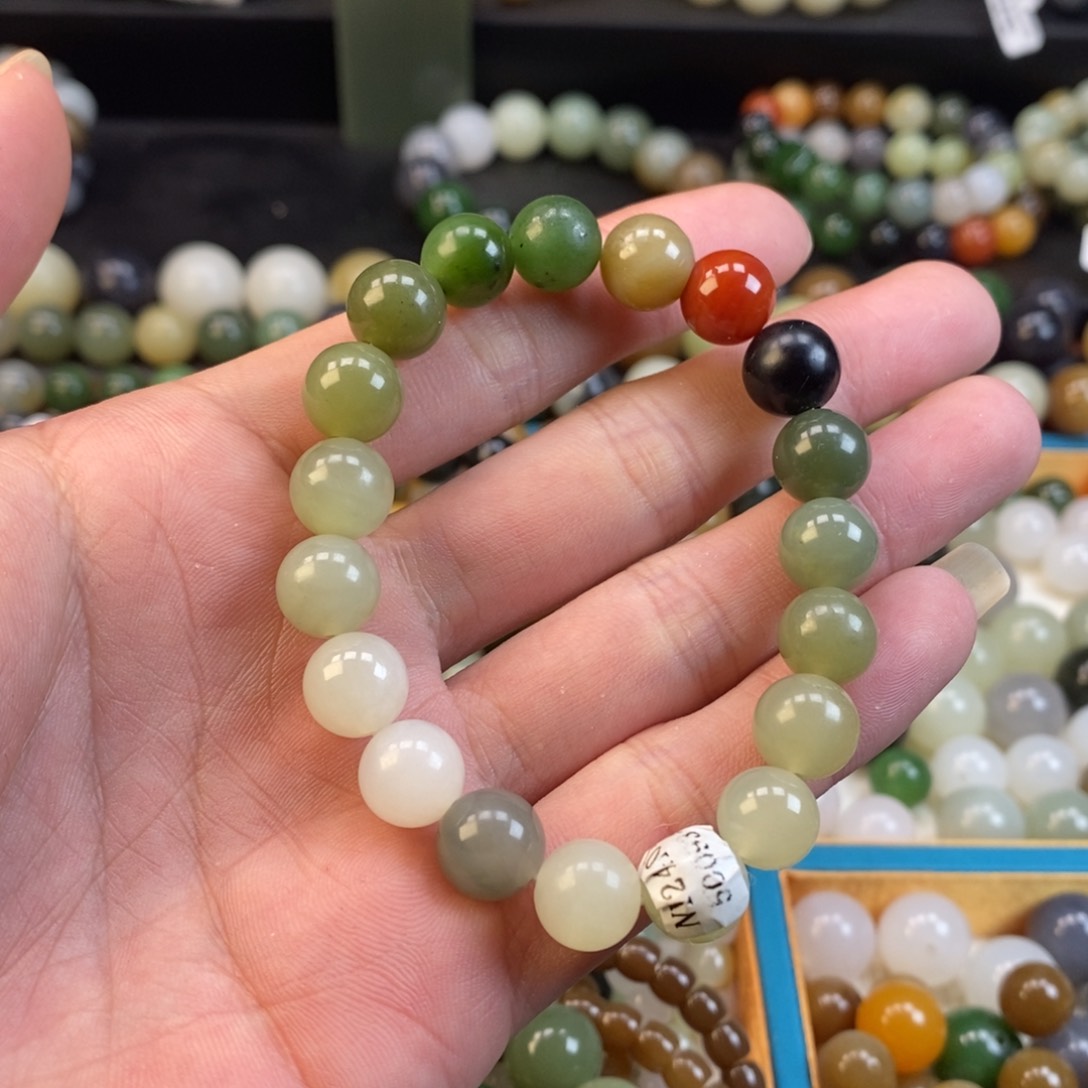 和田玉手串未镶嵌卡10福利多宝微瑕