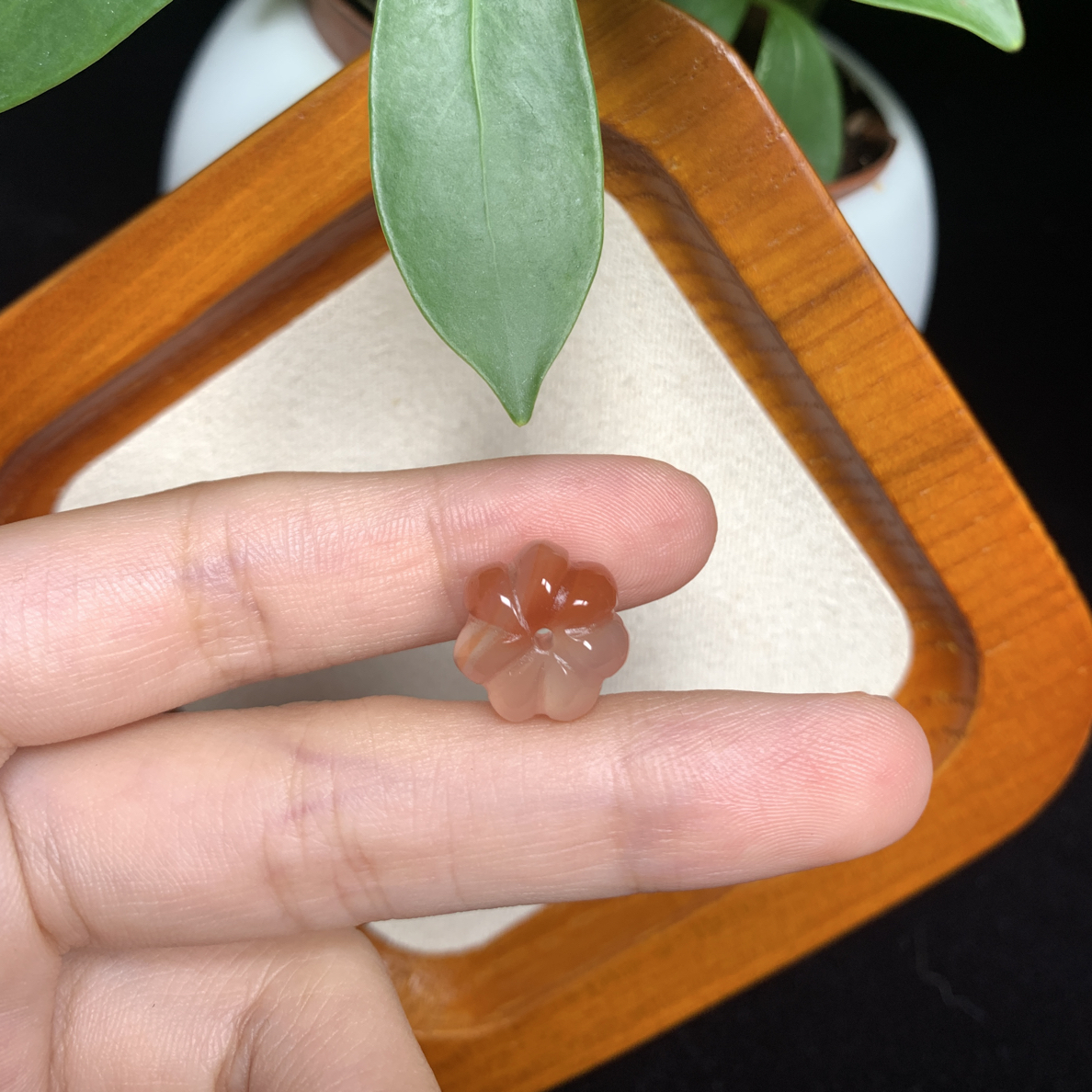 六瓣小花冰飘南红多样性发其一，尺寸11-13mm左右，一对装