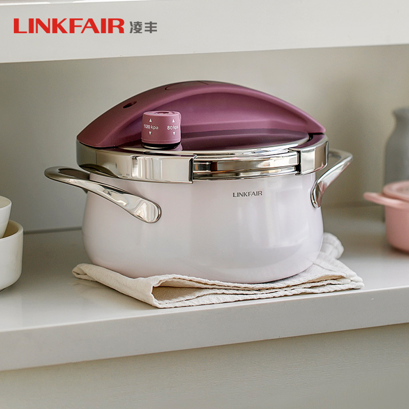 LINKFAIR/凌丰玲珑小压力锅3升304不锈钢防爆按钮迷你高压锅