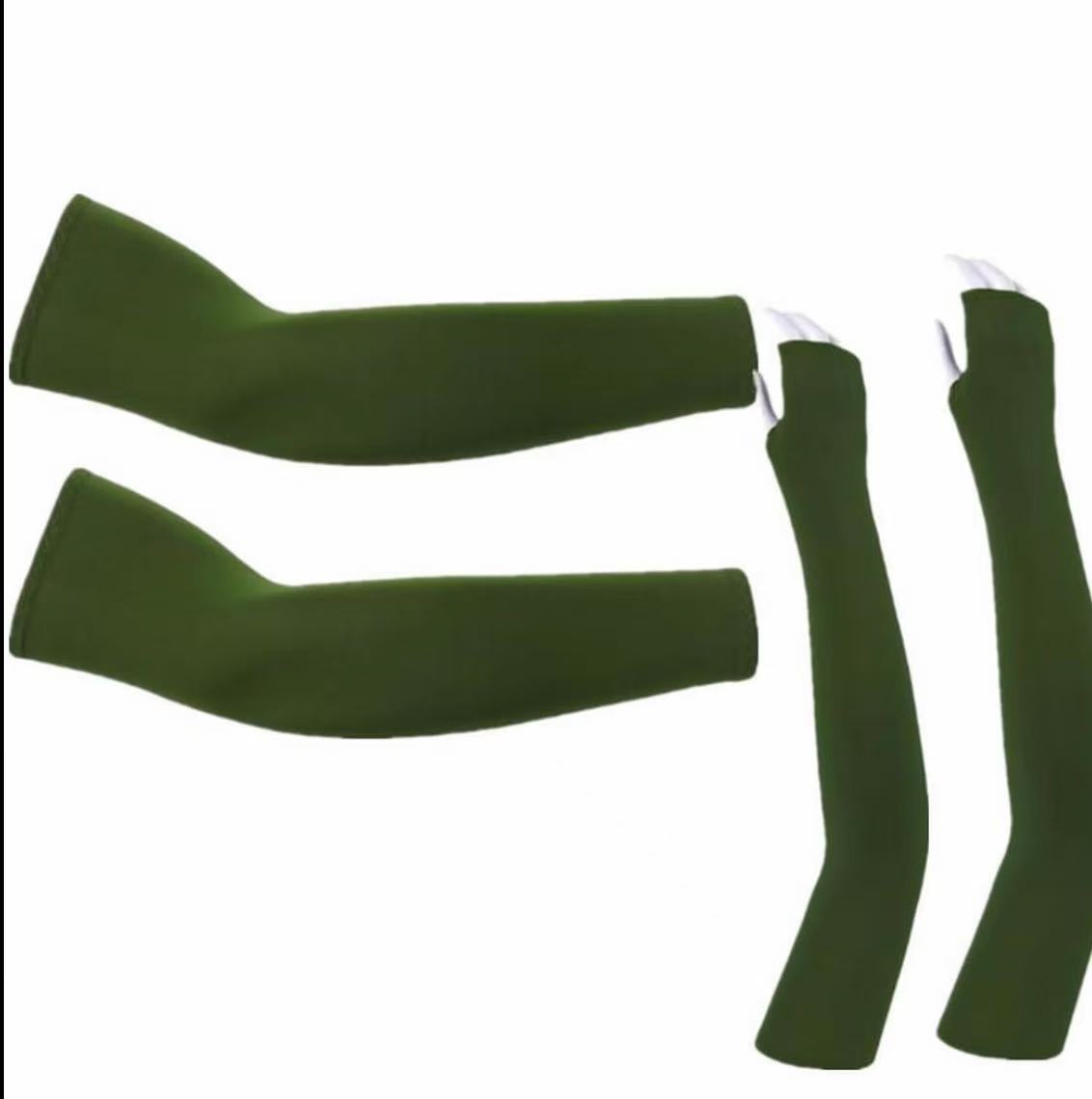 绿色护臂时尚袖套夏日凉爽防晒骑行袖套学生军训冰袖