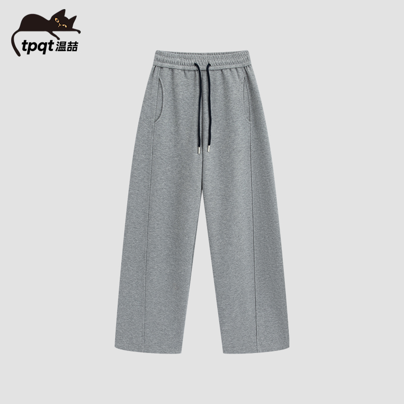 TpqT/温喆 “意境”秋冬加绒加厚懒人高定百搭简约休闲运动长裤