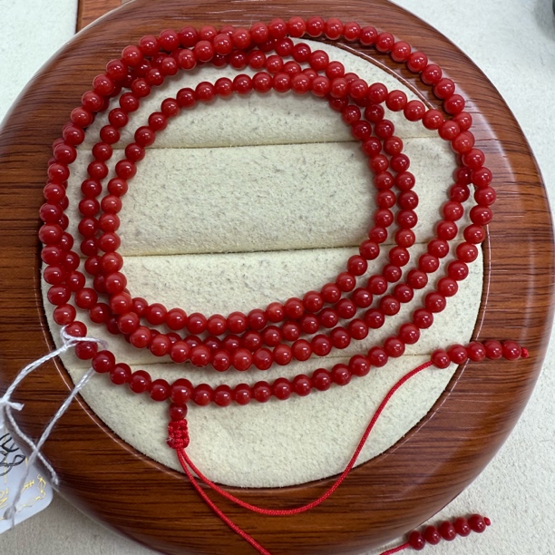 天然珊瑚圆珠多圈手链