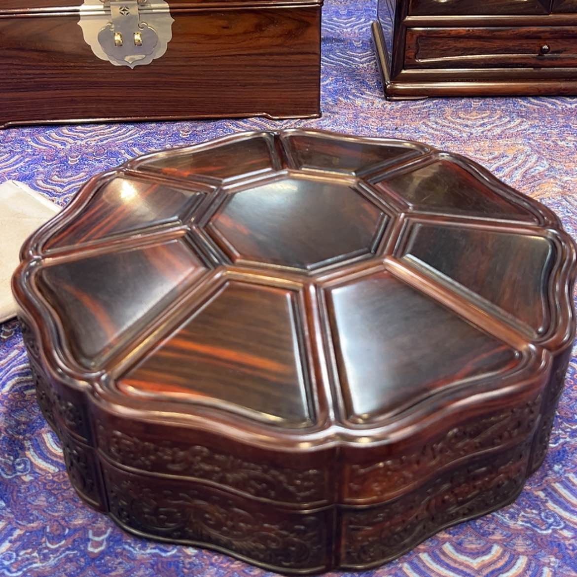 【闪购商品】红酸枝木类成套家具果盒