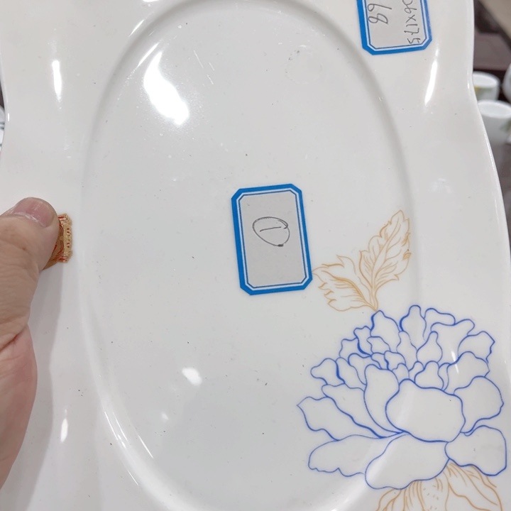 碟釉下五彩的瓷器和瓷器