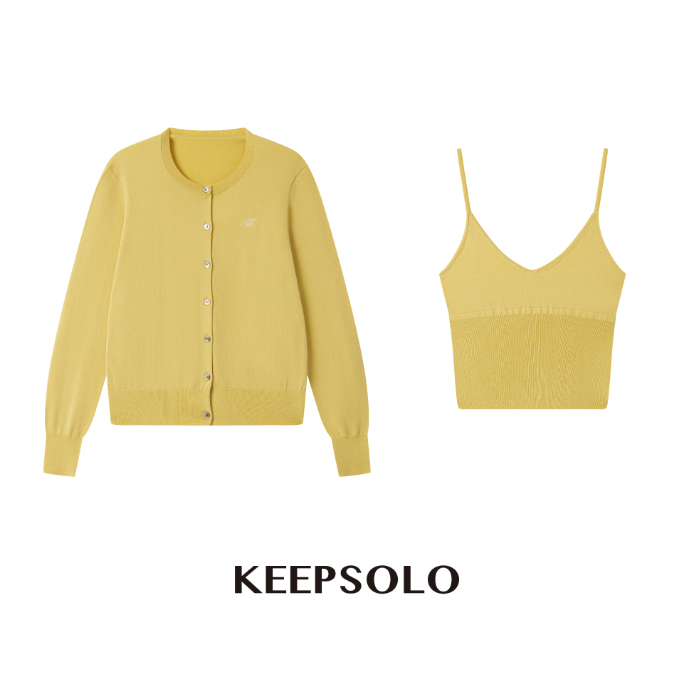 KeepSolo「不费力的高级感」云柔轻氧羊毛开衫秋冬套装两件套004