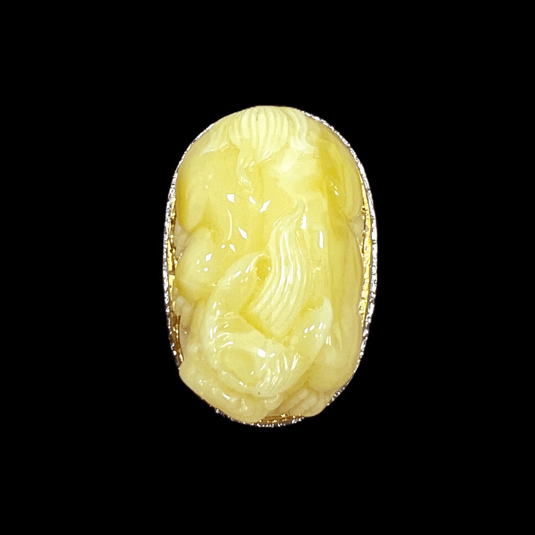 F3659老意大利蜜蜡戒指孤品
