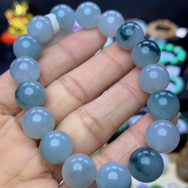 翡翠手链未镶嵌翡翠 12.1 有纹 