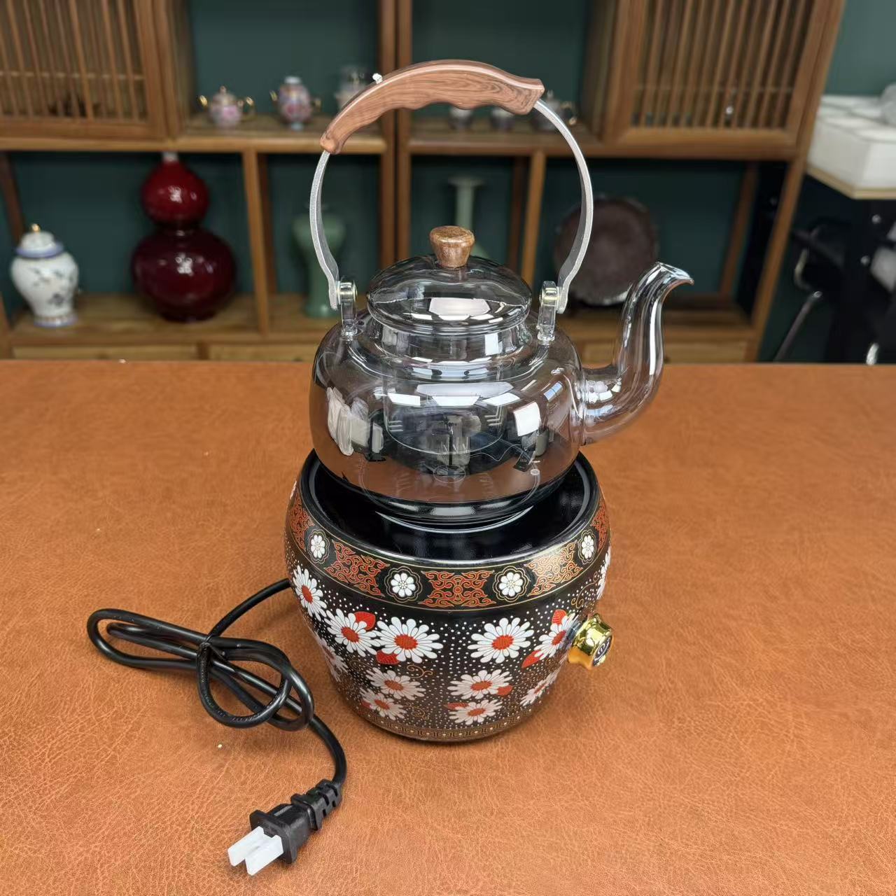 小雏菊黑电陶炉提梁二代玻璃壶套装 0097-0001