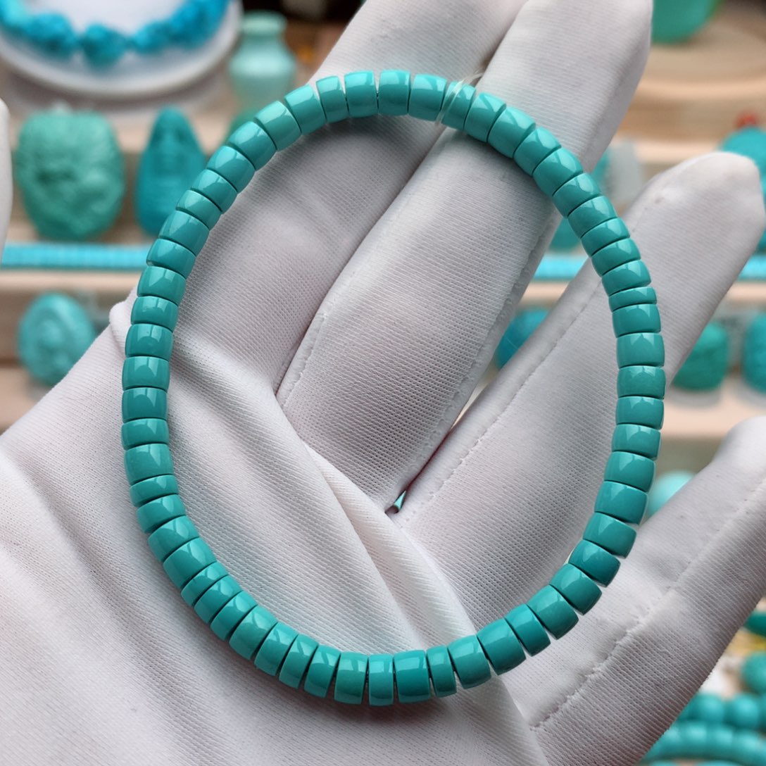 绿松石珠宝奇石未镶嵌4.8mm