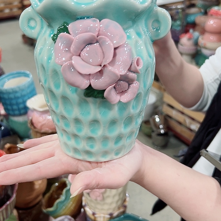 有孔.凑满10元发货多肉陶瓷花盆！