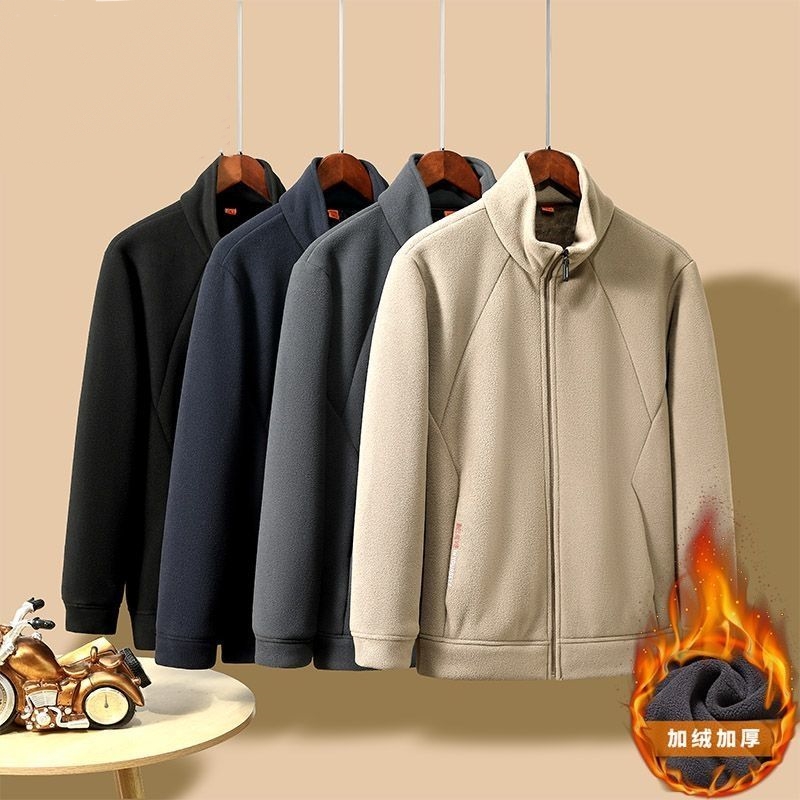 新款保暖加绒加厚立领摇粒绒外套D5W56700