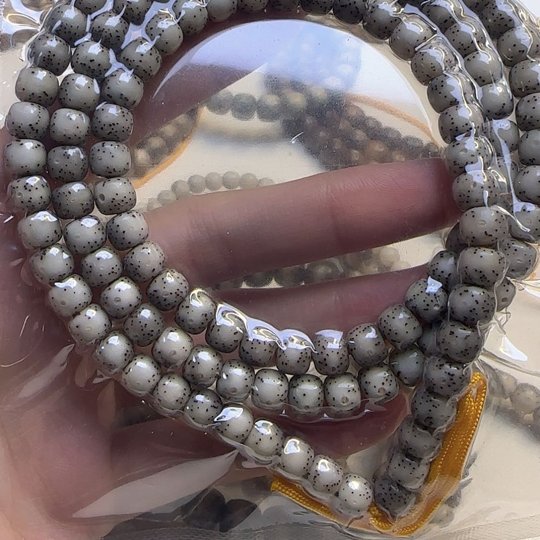 大****星月菩提手串石玉灰冰大留白7×6