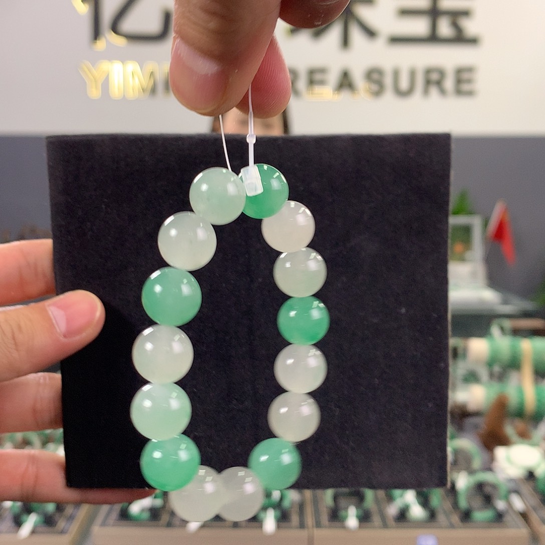 石英质玉未镶嵌珠宝奇石卡13手串15颗非洲翠手串