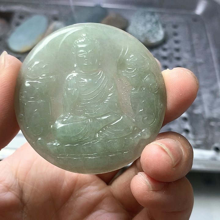 颈饰未镶嵌翡翠缅甸翡翠阿弥陀佛