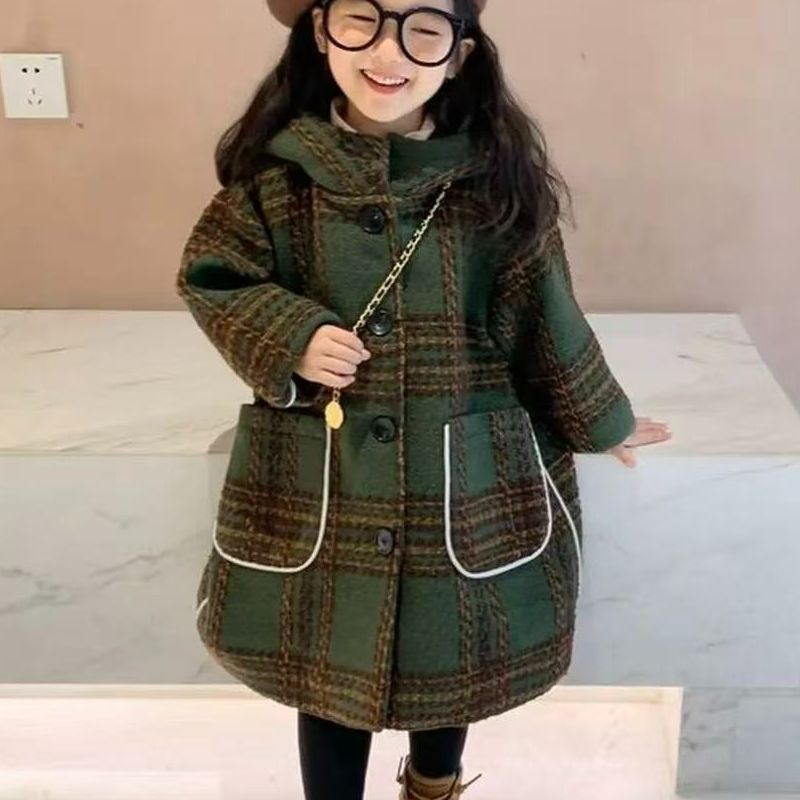 小丸子  57080女童外套秋冬装2025新款洋气外套女孩中长款