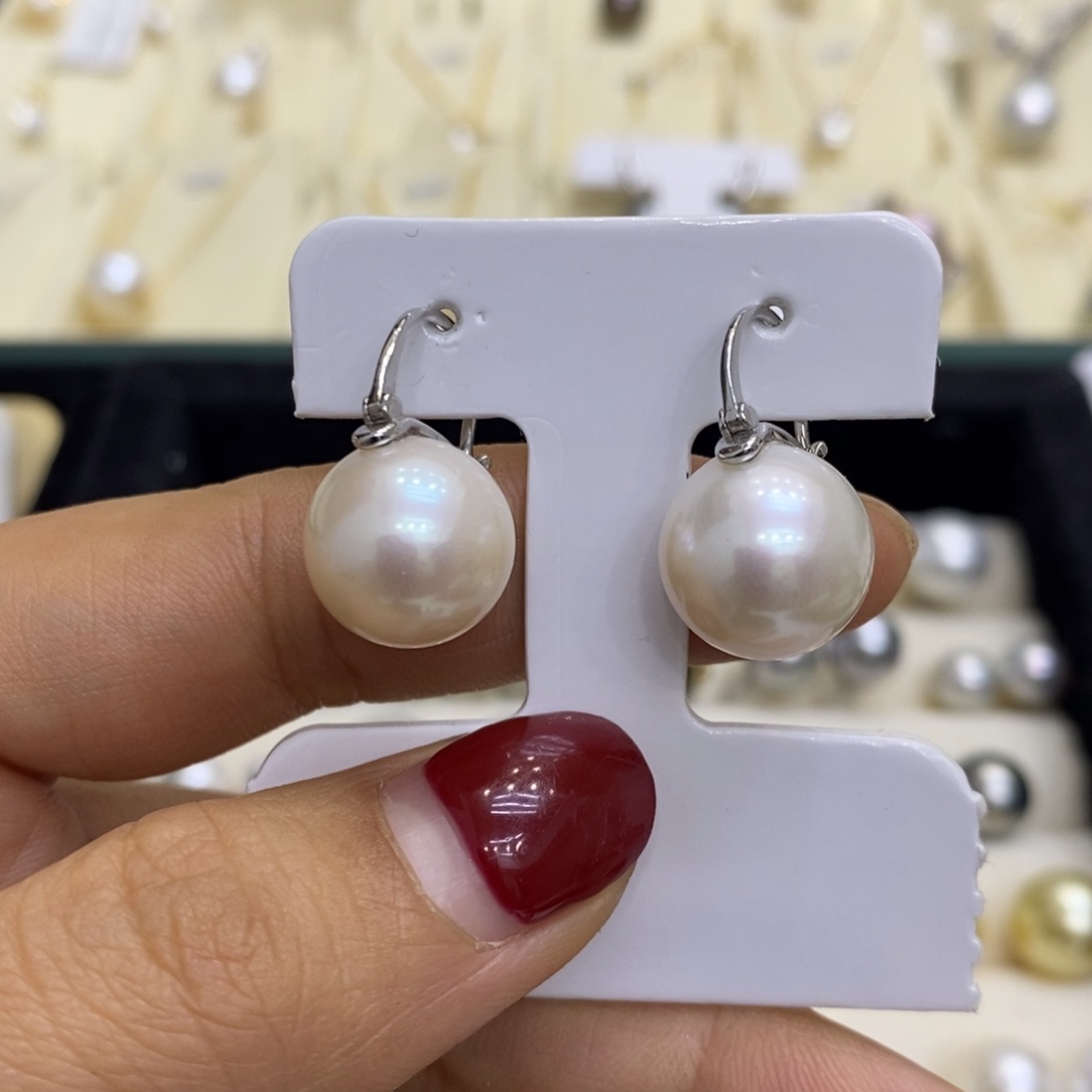 淡水珍珠耳饰银S925镶嵌