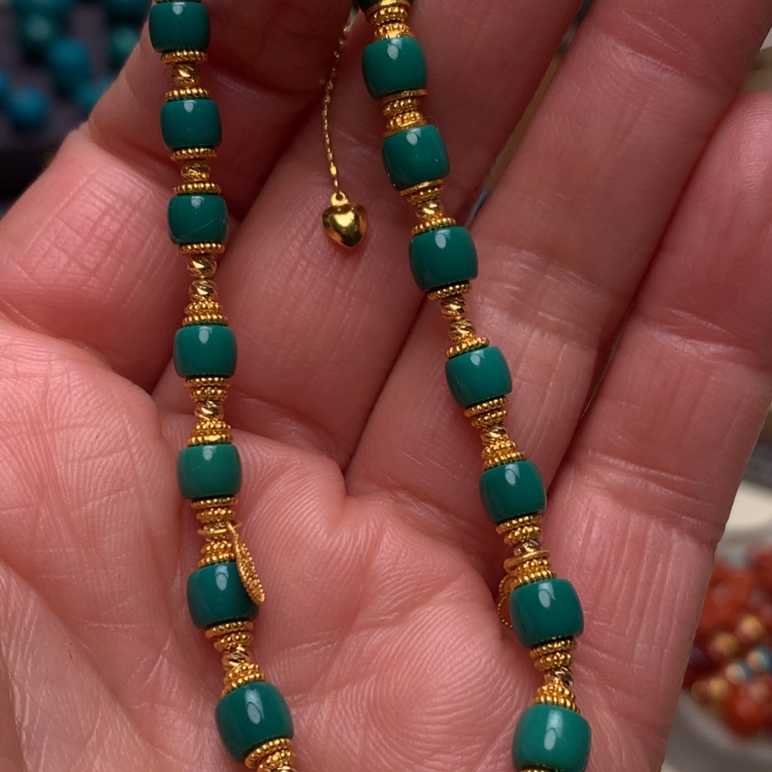 绿松石手链18K金镶嵌