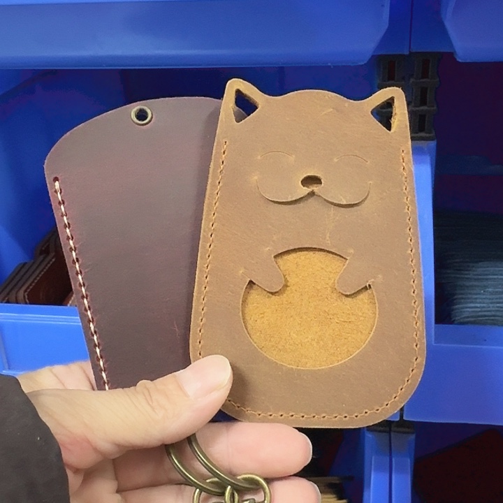 疯马牛皮公交卡套两个