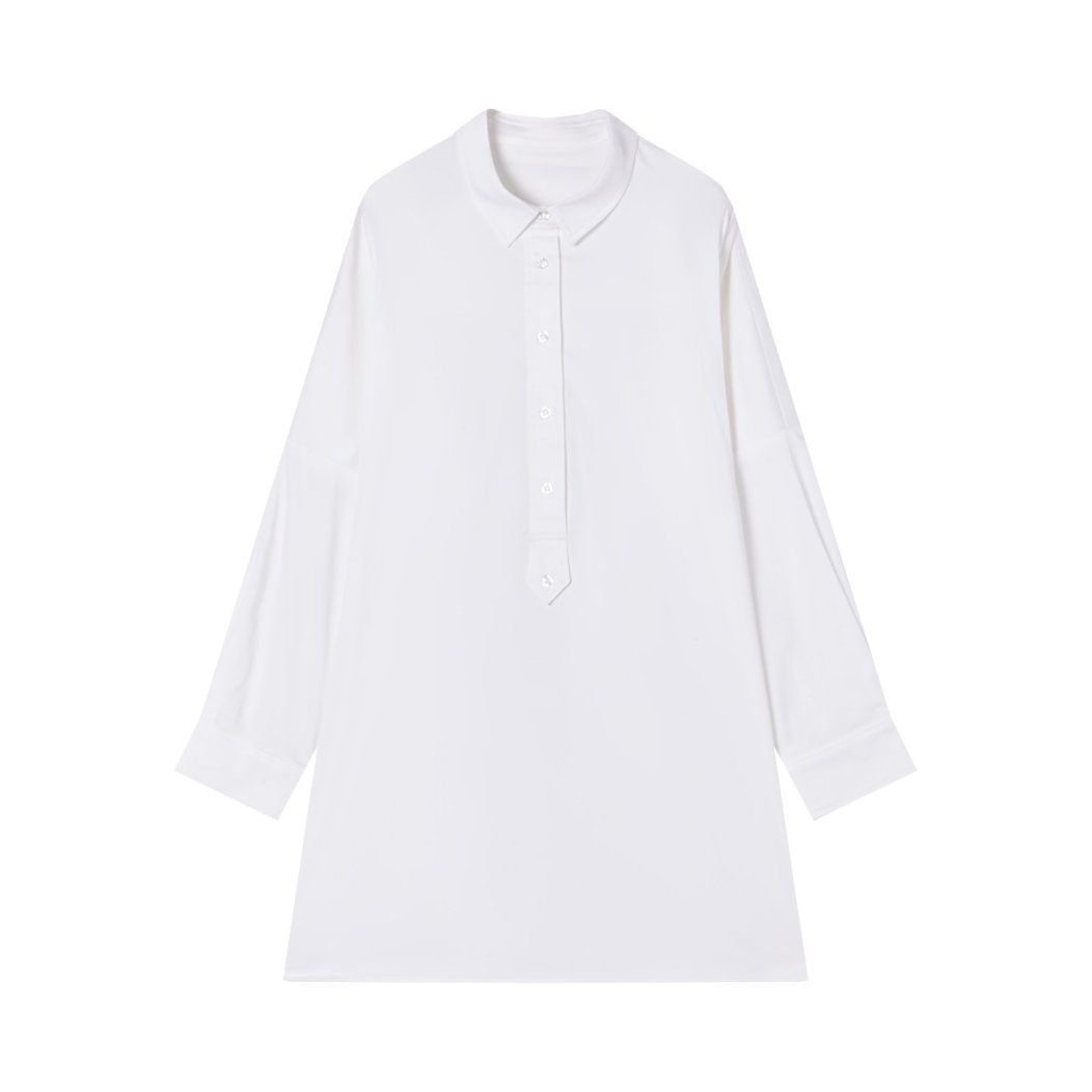 JSTZ  【纸片人】高密长绒棉智性风极简随性廓形衬衫连衣裙  S37