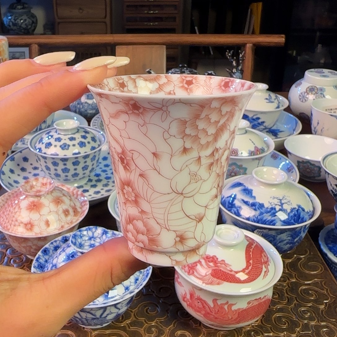 釉下红万花闻香杯名窑口