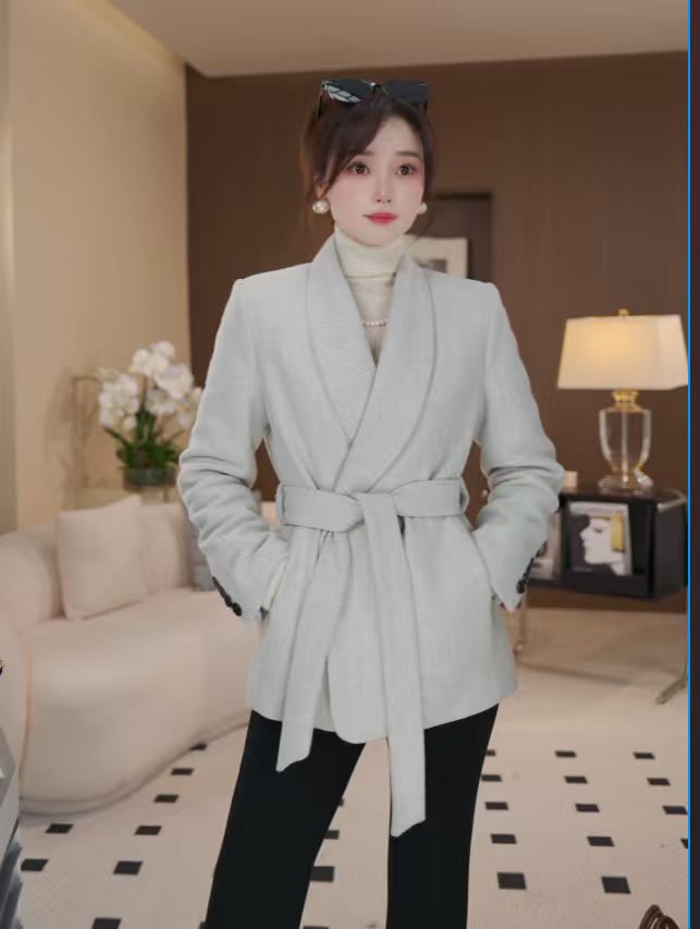 【PINZIKO女装】青果领~冬季百搭时尚气质90白鸭羽绒外套TJA634