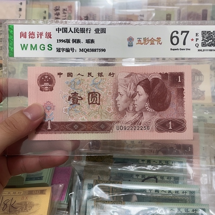 96年1元中间老虎号一张，92222256真币按图发新的