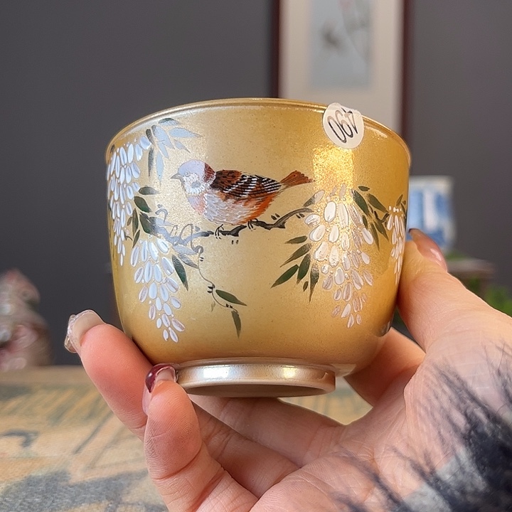 摆件景德镇柴烧茶杯多人