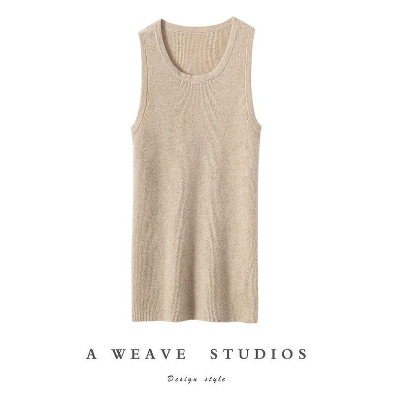 【100%山羊绒】吊带修身型休闲风背心v领针织衫无袖时尚山羊绒衫