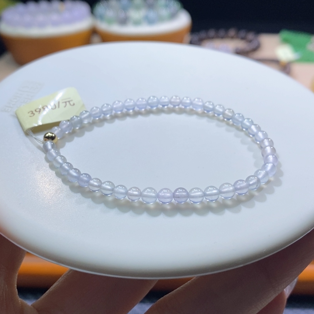 颈饰未镶嵌翡翠翡翠高冰小米珠手串3+mm