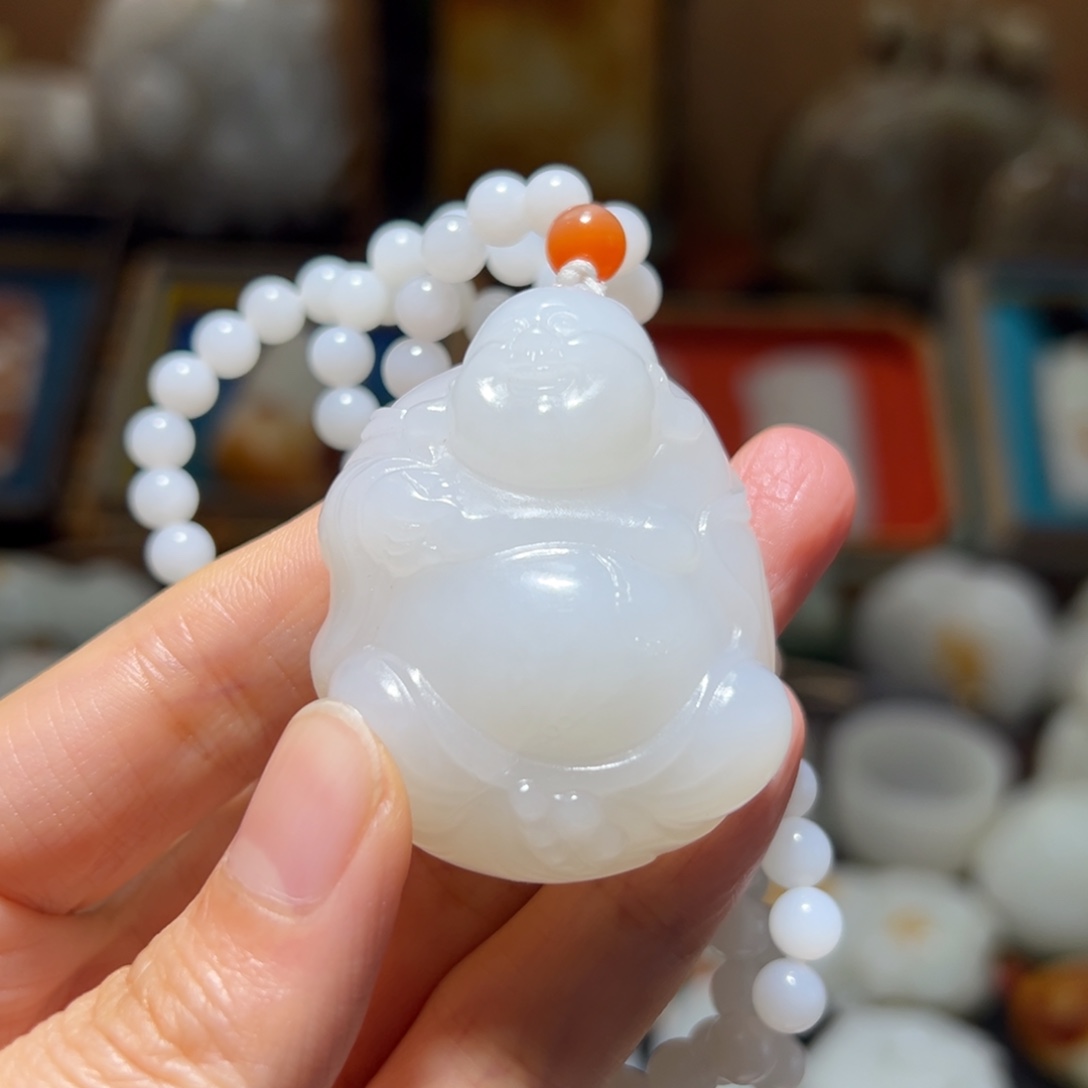 和田玉未镶嵌挂件星****贝