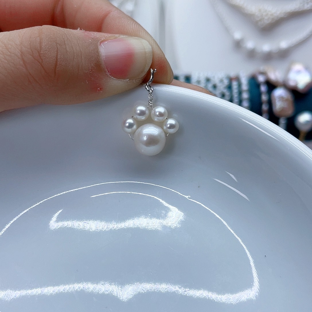 颈饰银S925镶嵌淡水珍珠虞****鱼