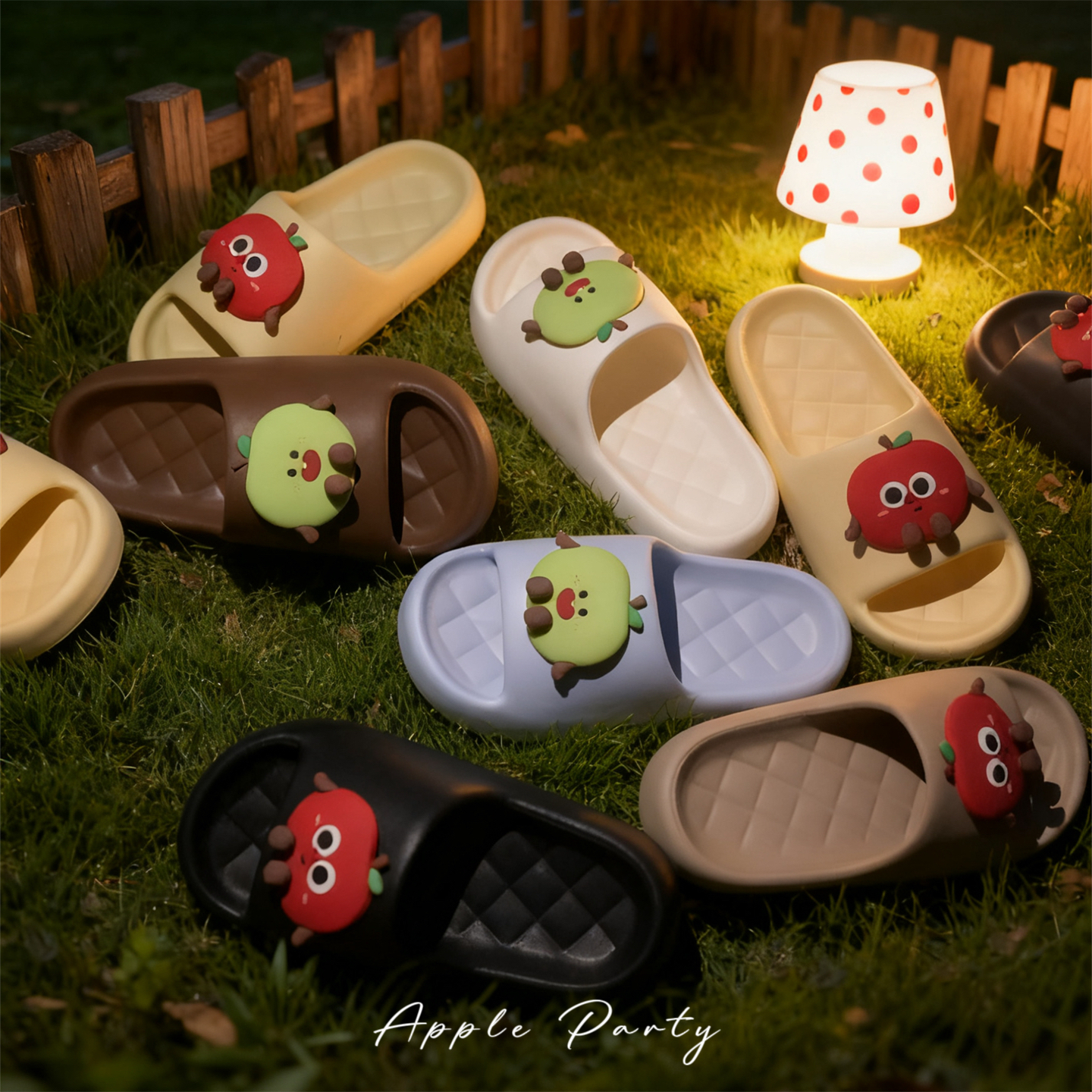 舒适情侣居家防滑男女ins拖鞋夏季趣味可爱红苹果休闲新款凉拖鞋