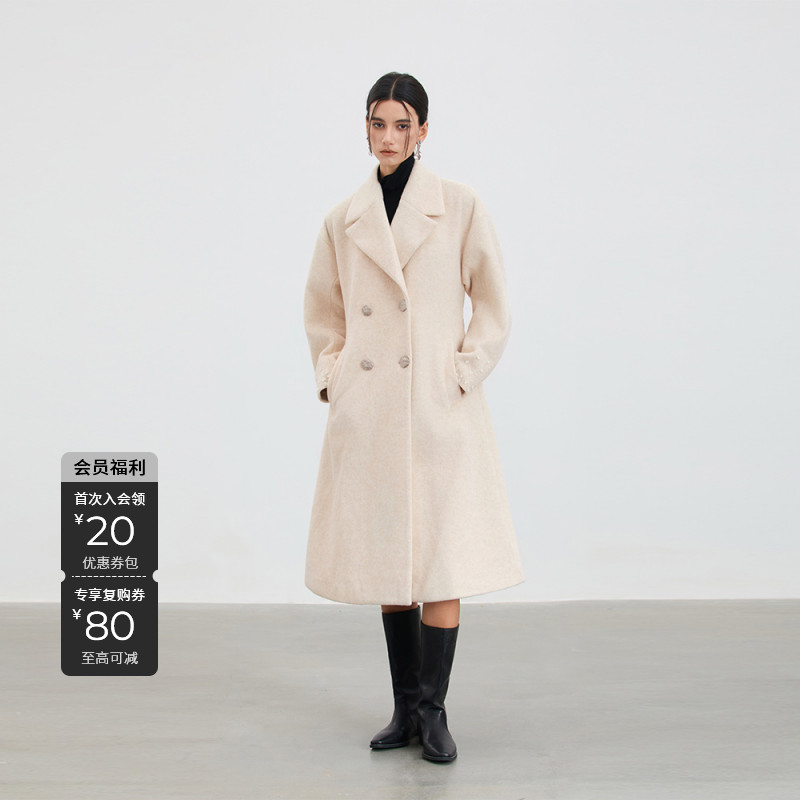 S·DEER女装气质时尚女士宽松毛呢中长款秋冬风衣S253Z2502