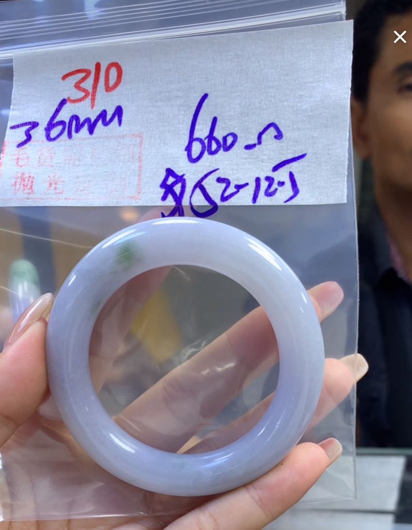 定制翡翠未镶嵌毛货310手镯52纹+660元+拍一发一